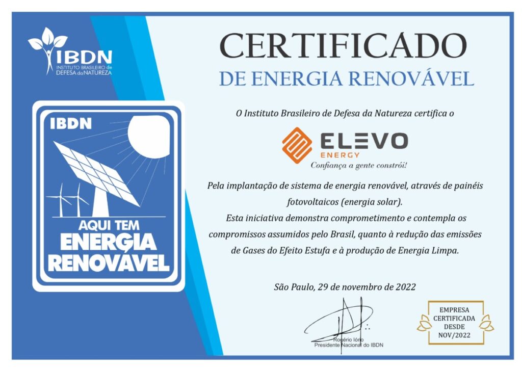 Selo Energia Renovável Empresa De Energia Limpa Elevo Energy